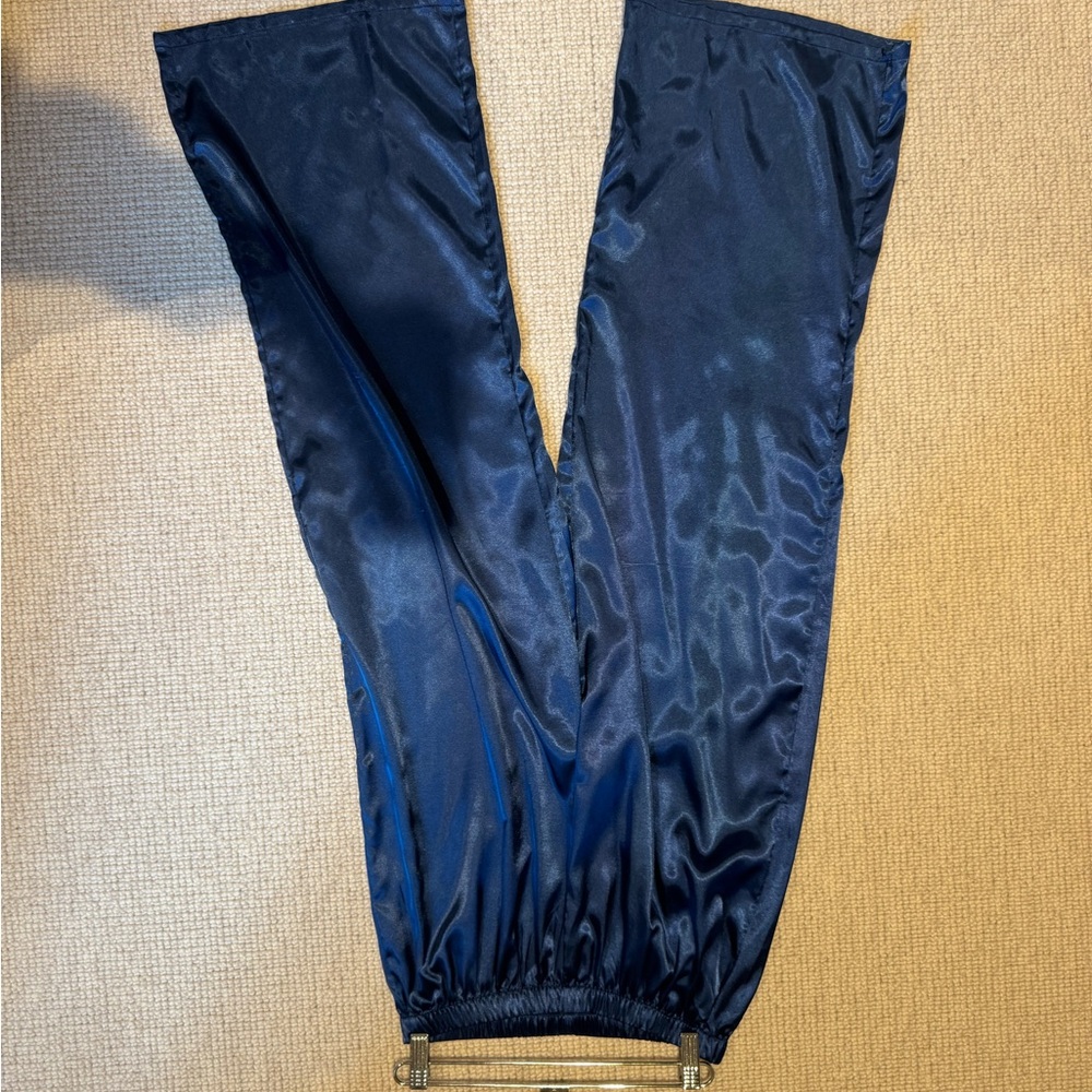 Navy Satin Pants